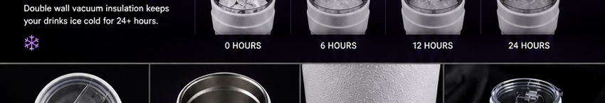 Double Cup ice retention strip showing cold performance over time
